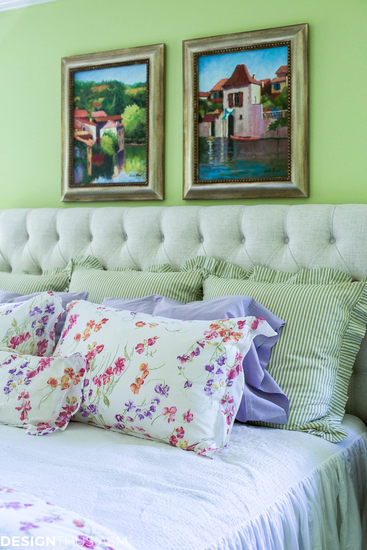 Refining the Master Bedroom with a White Tufted Headboard - terilynadamsblog.com