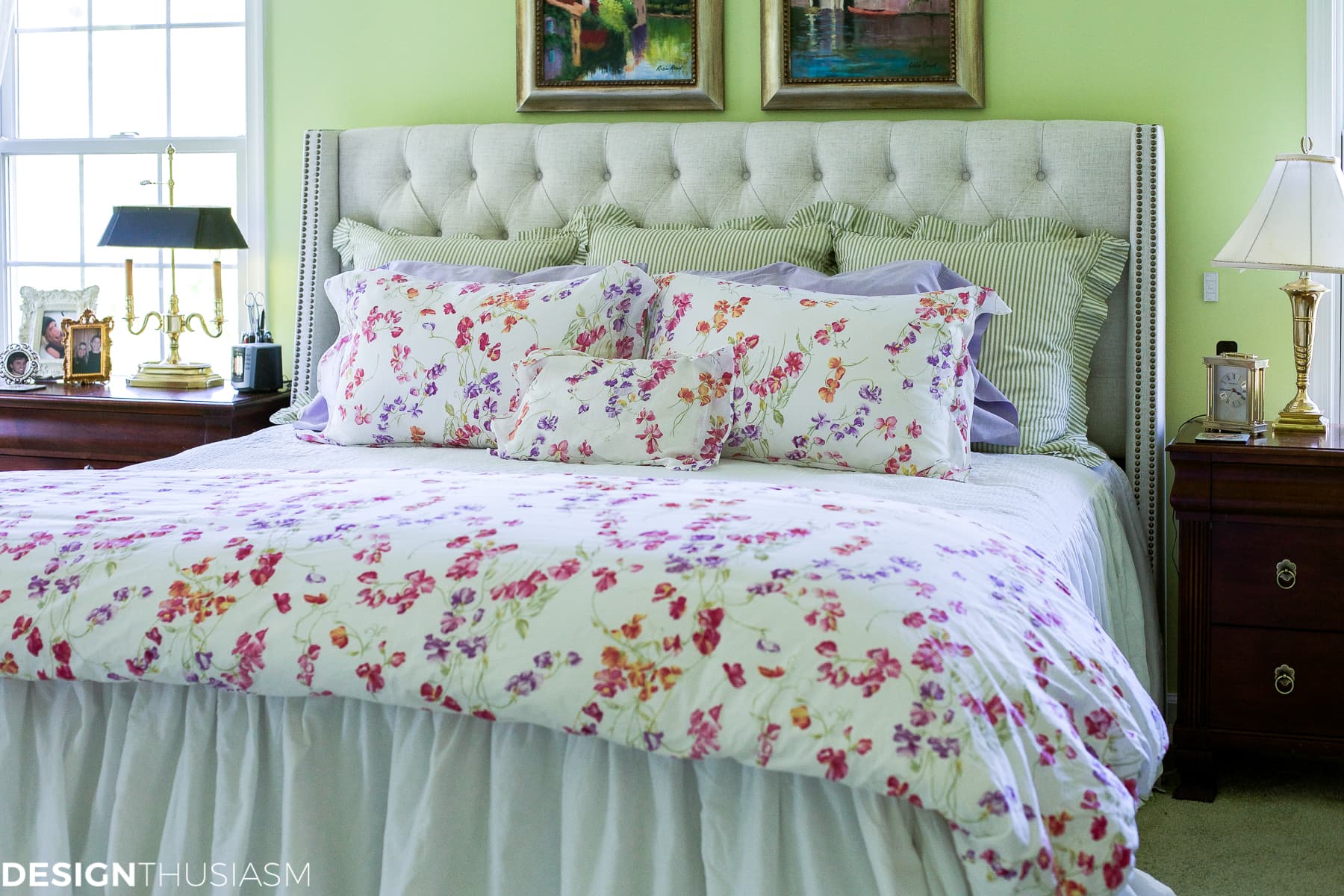 Refining the Master Bedroom with a White Tufted Headboard - terilynadamsblog.com