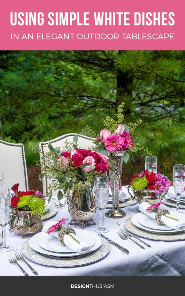 Outdoor Table White Dishes