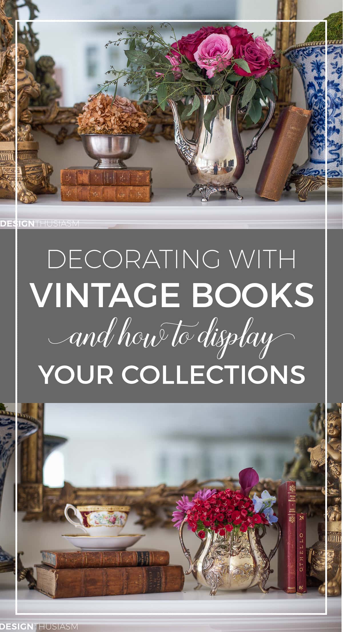 Decorating with vintage books in the home