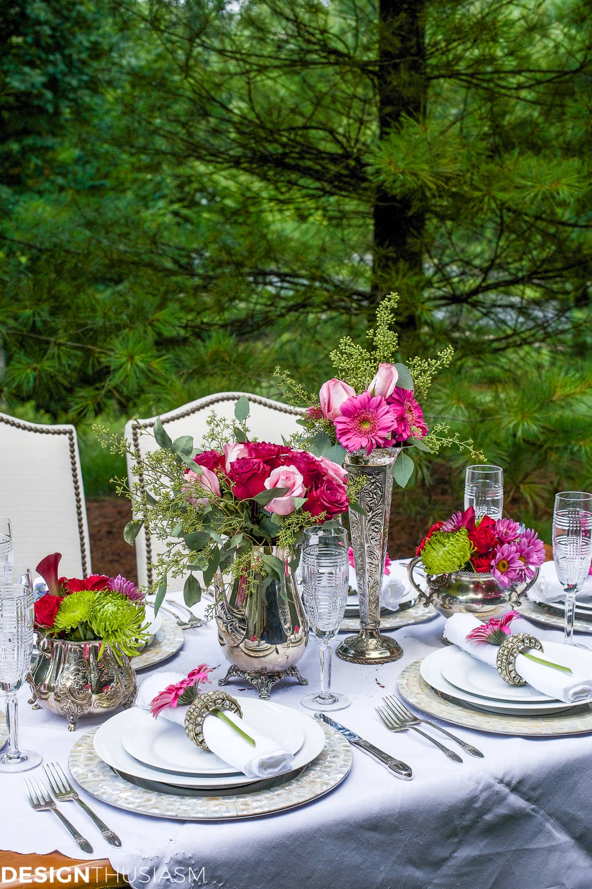 How to Set a Special Outdoor Table with Ordinary White Dishes - terilynadamsblog.com
