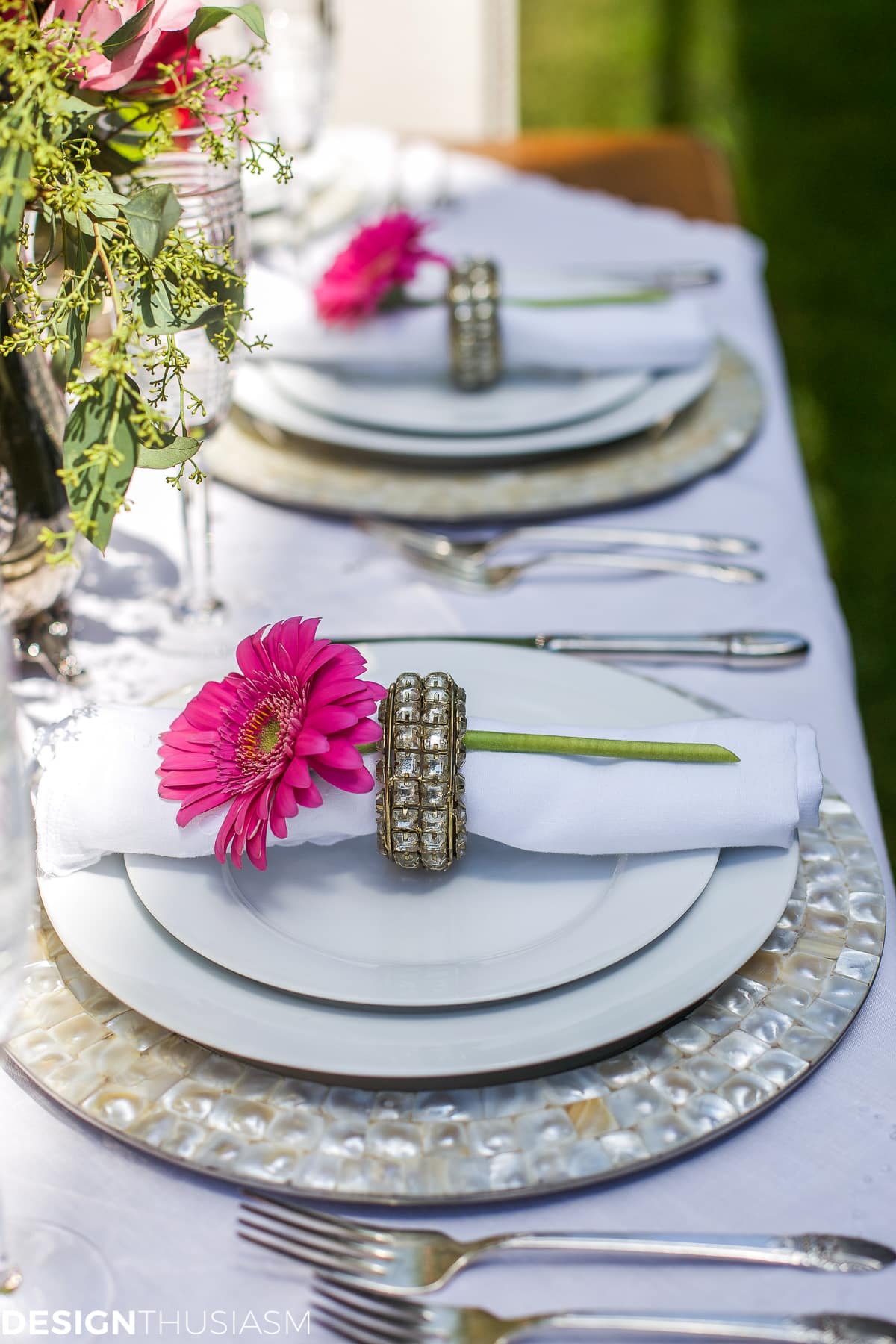 How to Set a Special Outdoor Table with Ordinary White Dishes - terilynadamsblog.com