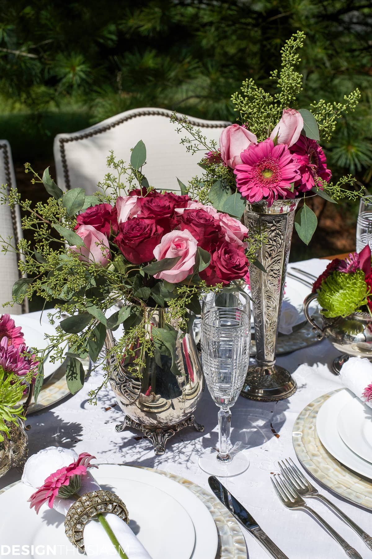 How to Set a Special Outdoor Table with Ordinary White Dishes - terilynadamsblog.com