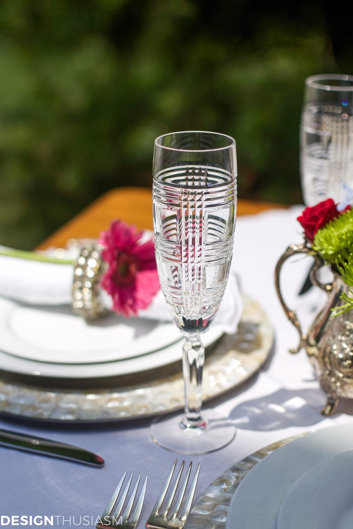 How to Set a Special Outdoor Table with Ordinary White Dishes - terilynadamsblog.com