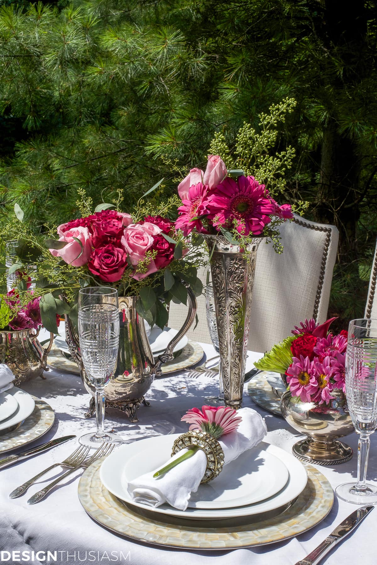 How to Set a Special Outdoor Table with Ordinary White Dishes - terilynadamsblog.com