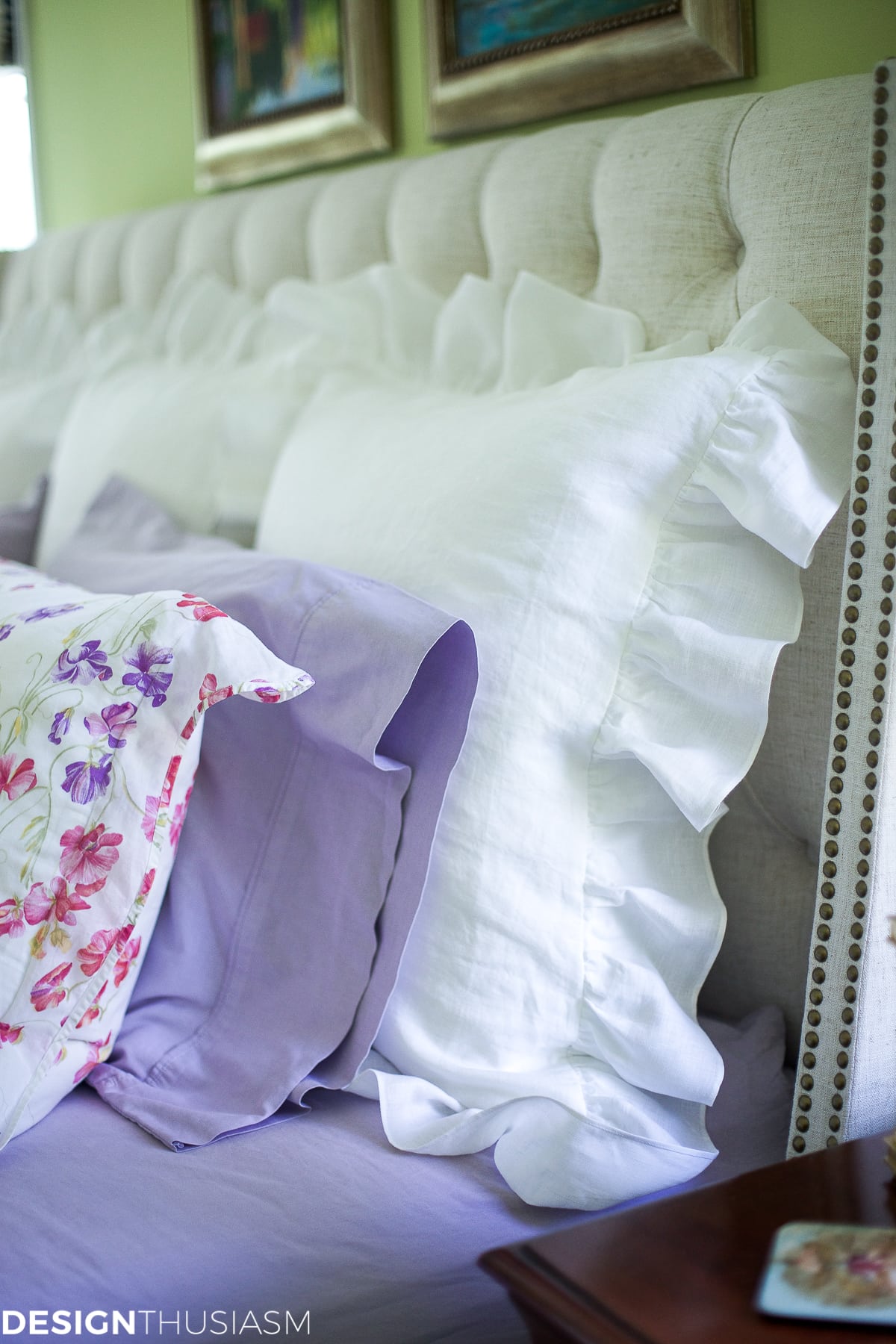 White linen pillow shams update the master bedroom - terilynadamsblog.com