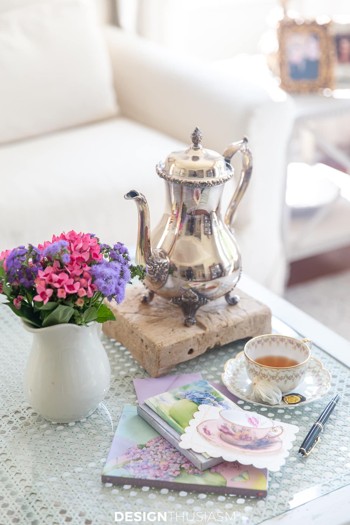 little luxuries notecards, teacup and teapot