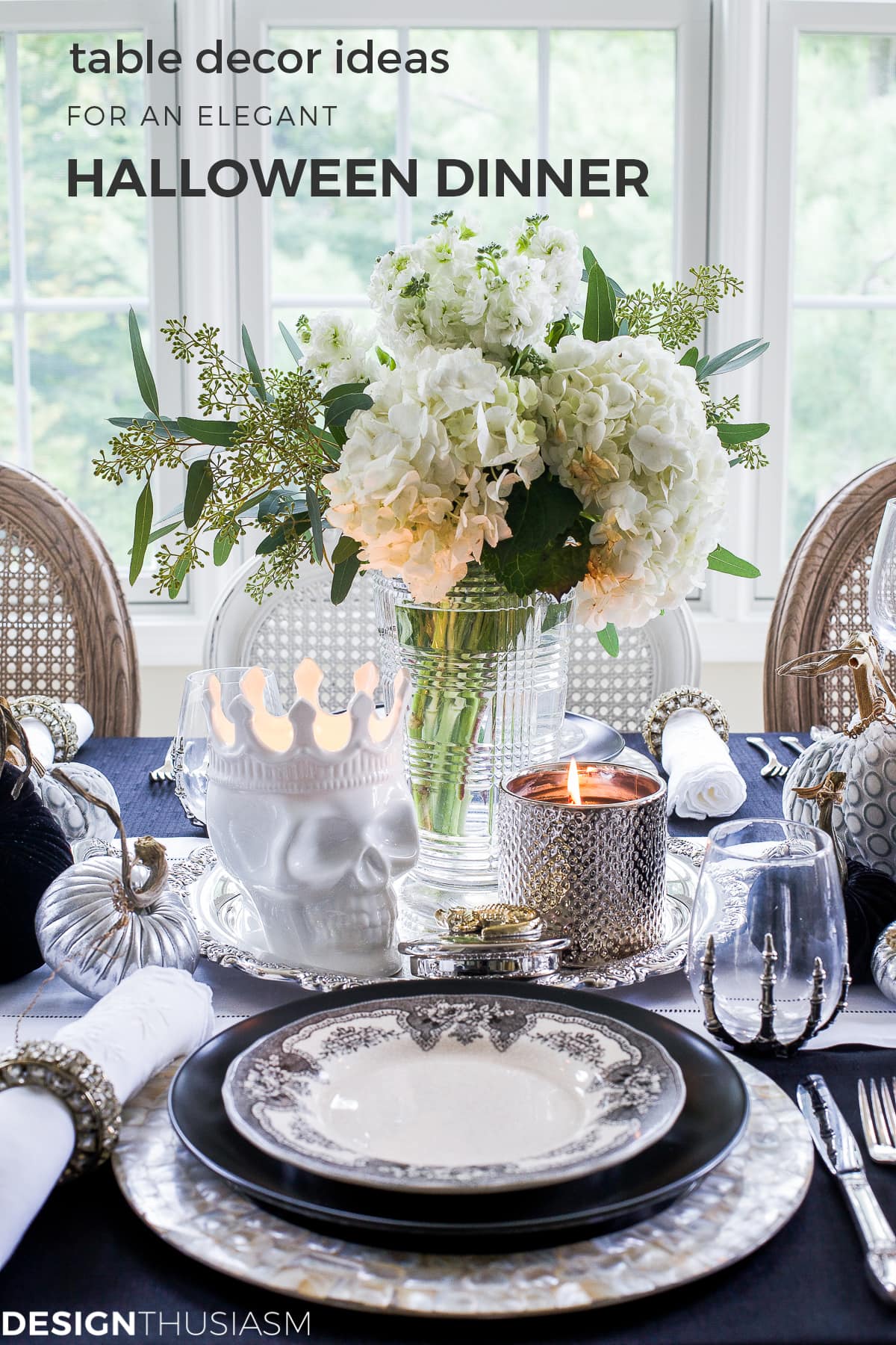 elegant Halloween tablescape