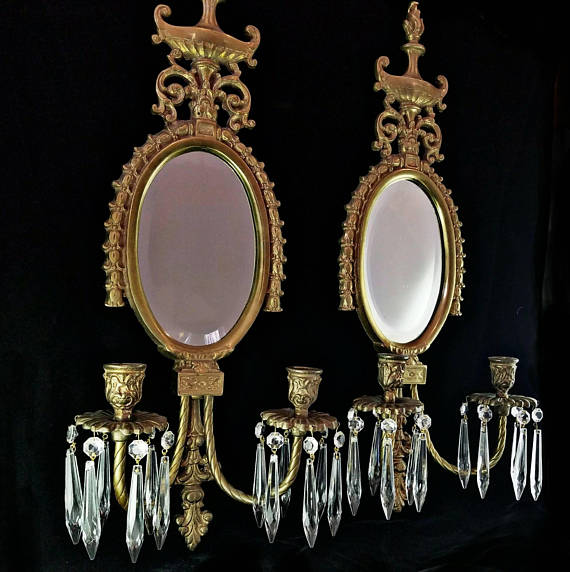 Antique Brass Chandelier Sconces