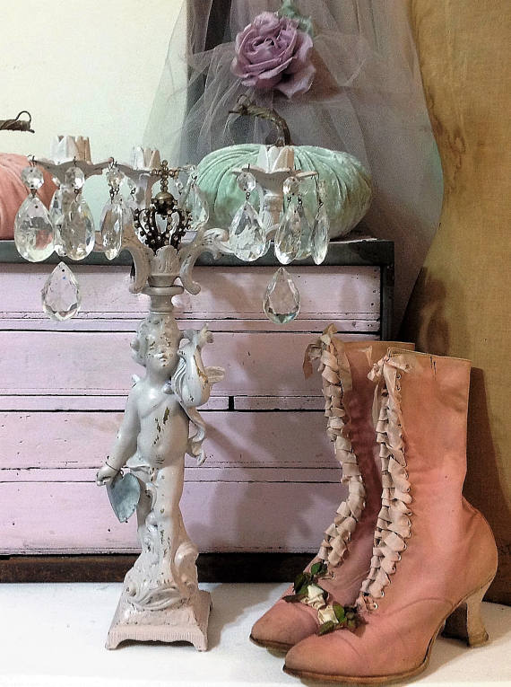 Cherub w/Angel Wings Statue Candelabra