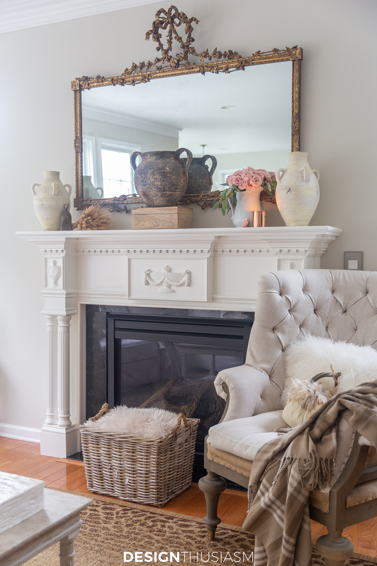 soft fall decor in the family room