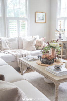 soft fall decor in the family room