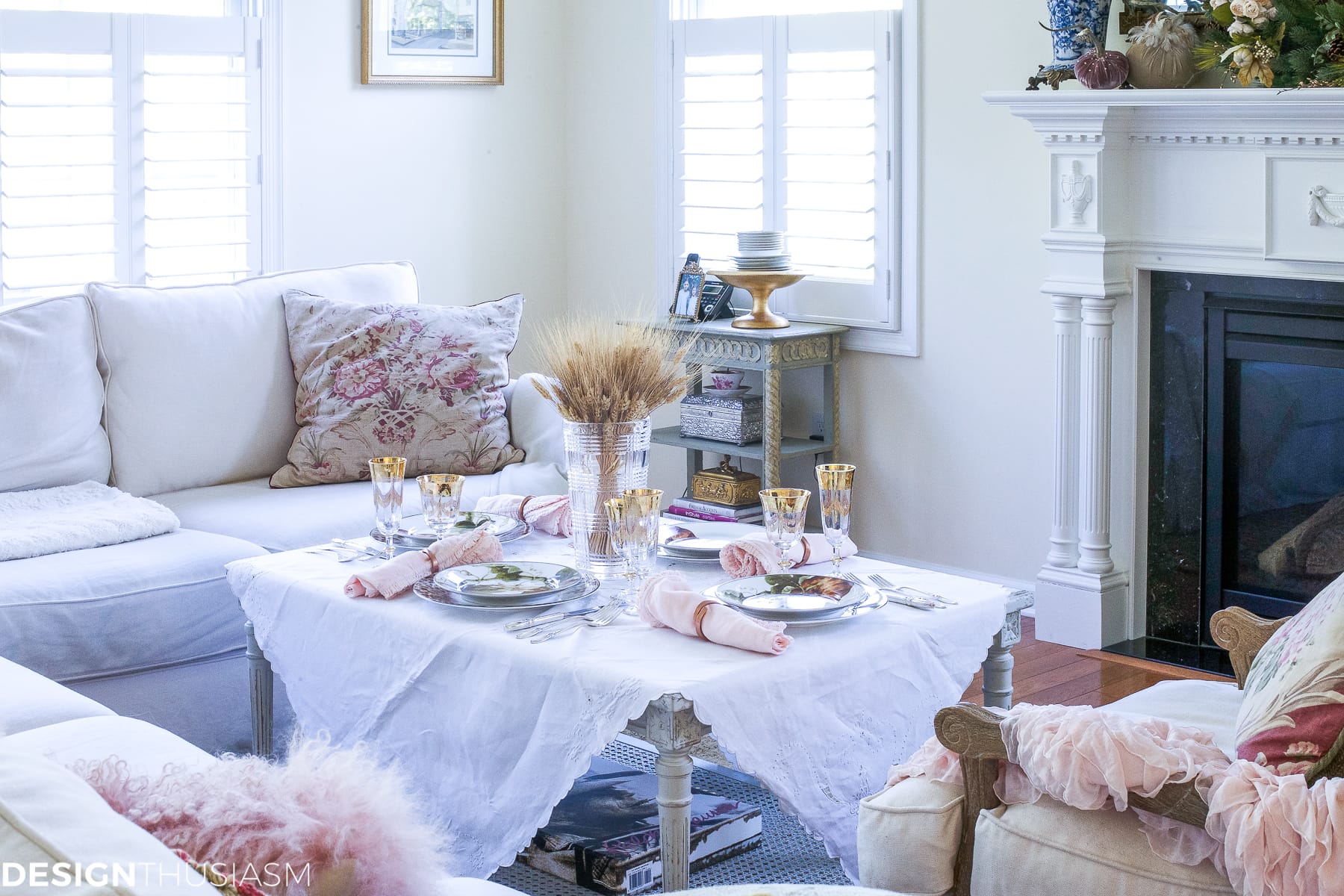 Add seasonal flavor with a fall wreath and garland - terilynadamsblog.com