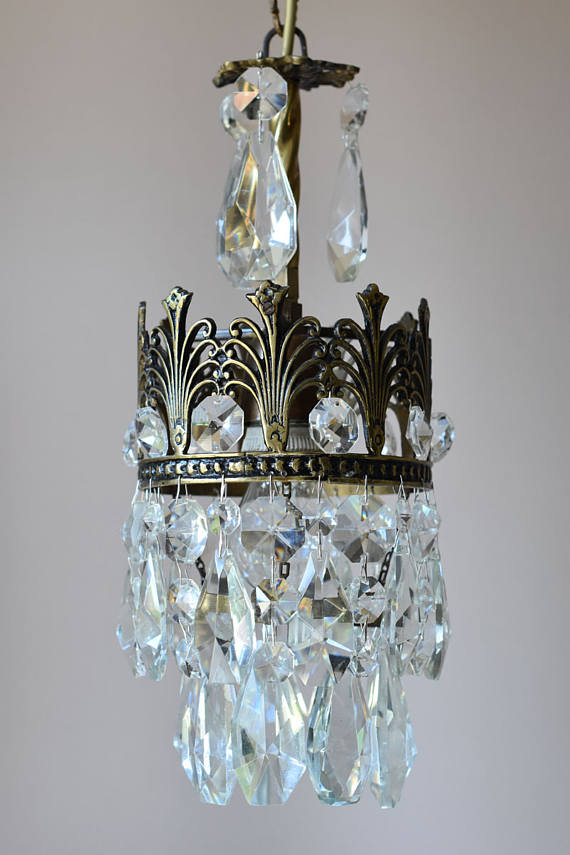 Antique French Vintage Crystal Chandelier
