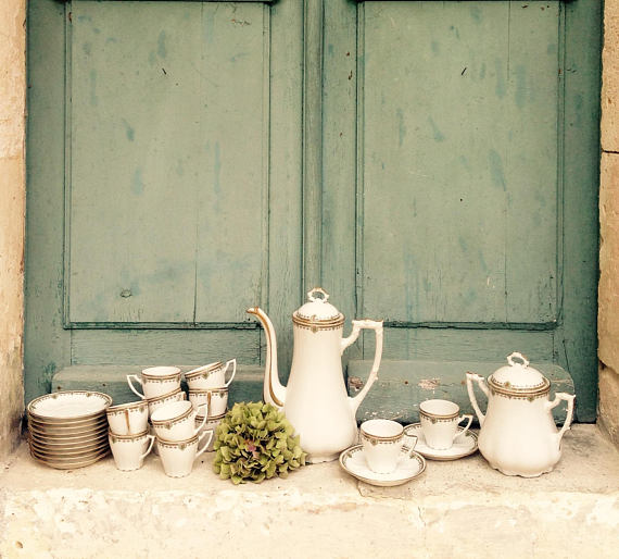 French Limoges porcelain coffee service
