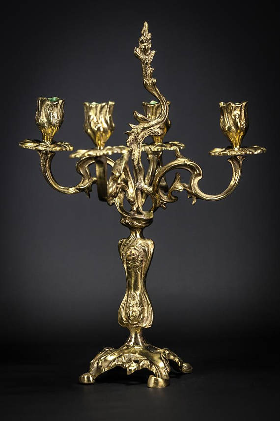 Baroque Bronze Candelabra 4 Tier