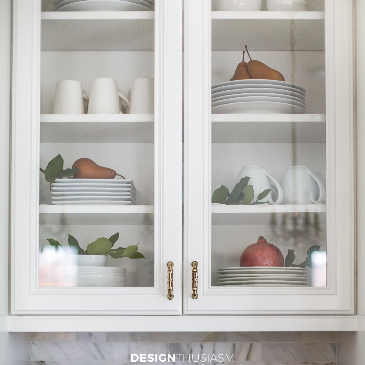 French Country Kitchen Christmas with decorated shelving