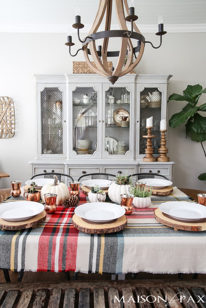 rustic and copper thanksgiving table