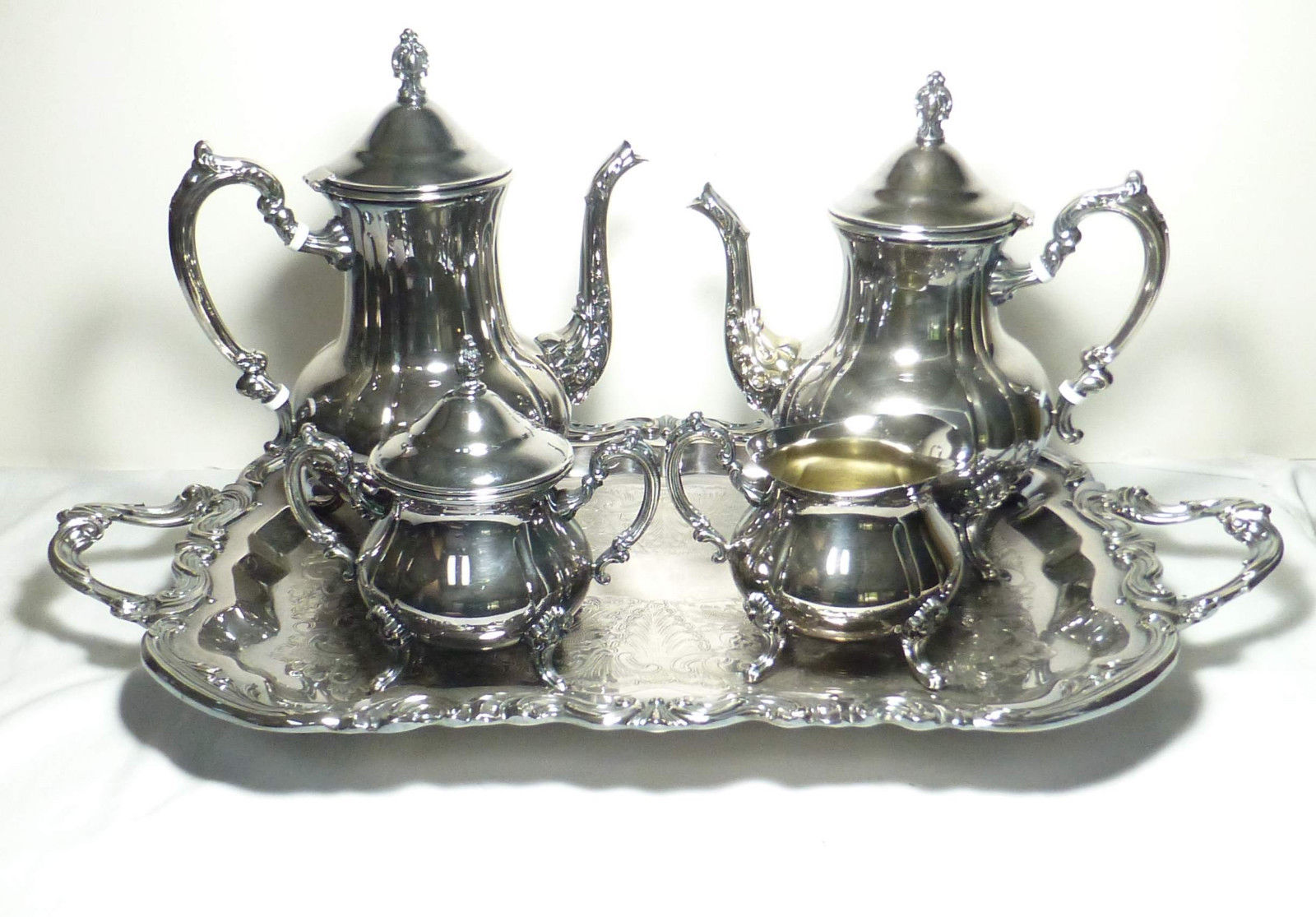 Silver Plate 5 pc Coffee Tea Set Service
