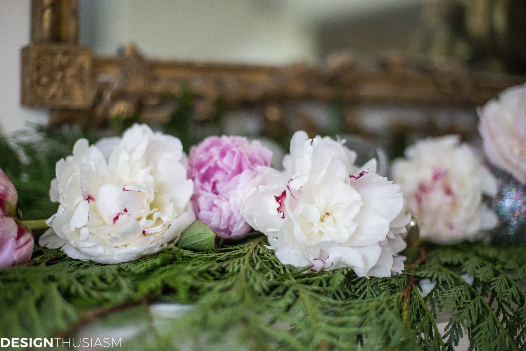 Romantic Holiday Decorating with a Christmas Mantel Garland - terilynadamsblog.com
