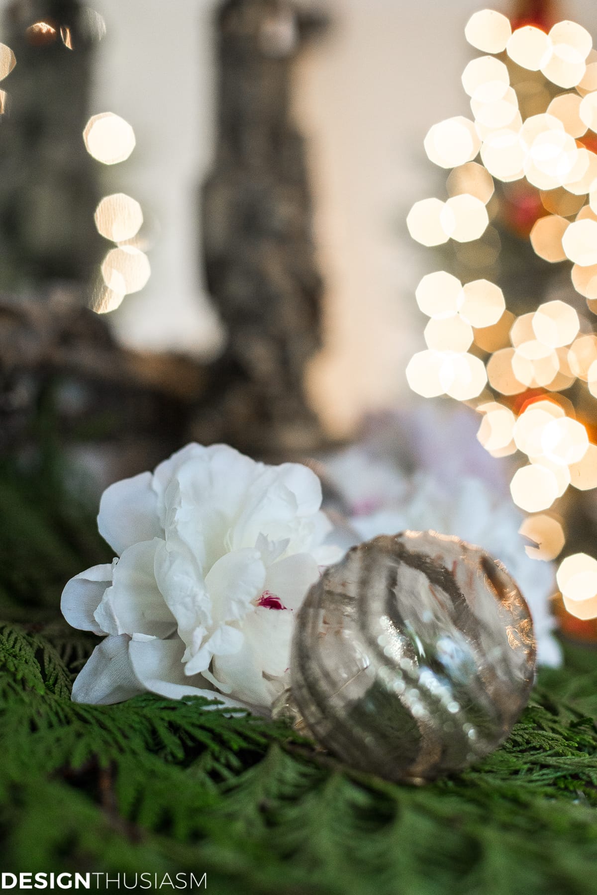 Romantic Holiday Decorating with a Christmas Mantel Garland - terilynadamsblog.com