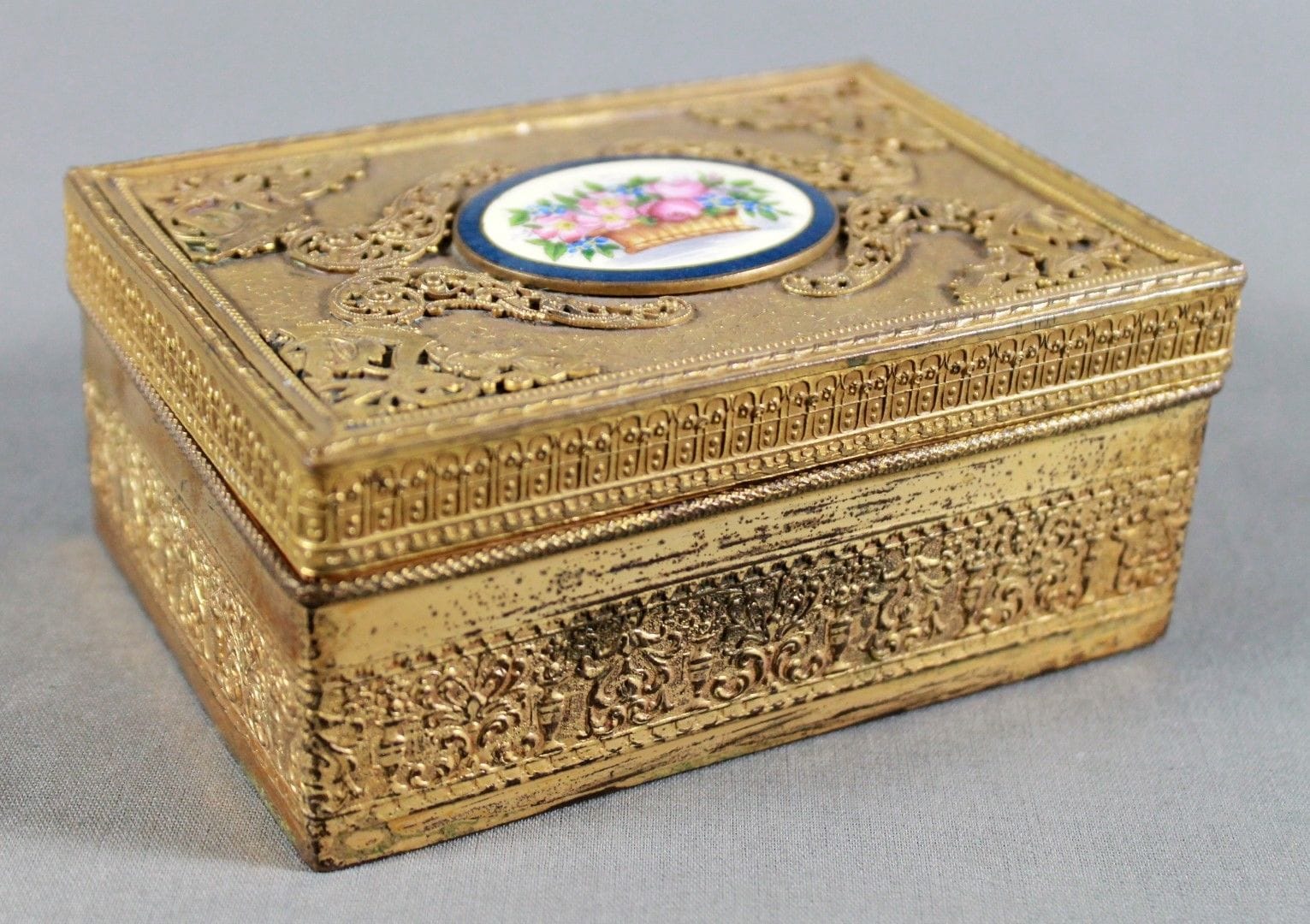 FRENCH ORMOLU BOX WITH ENAMEL