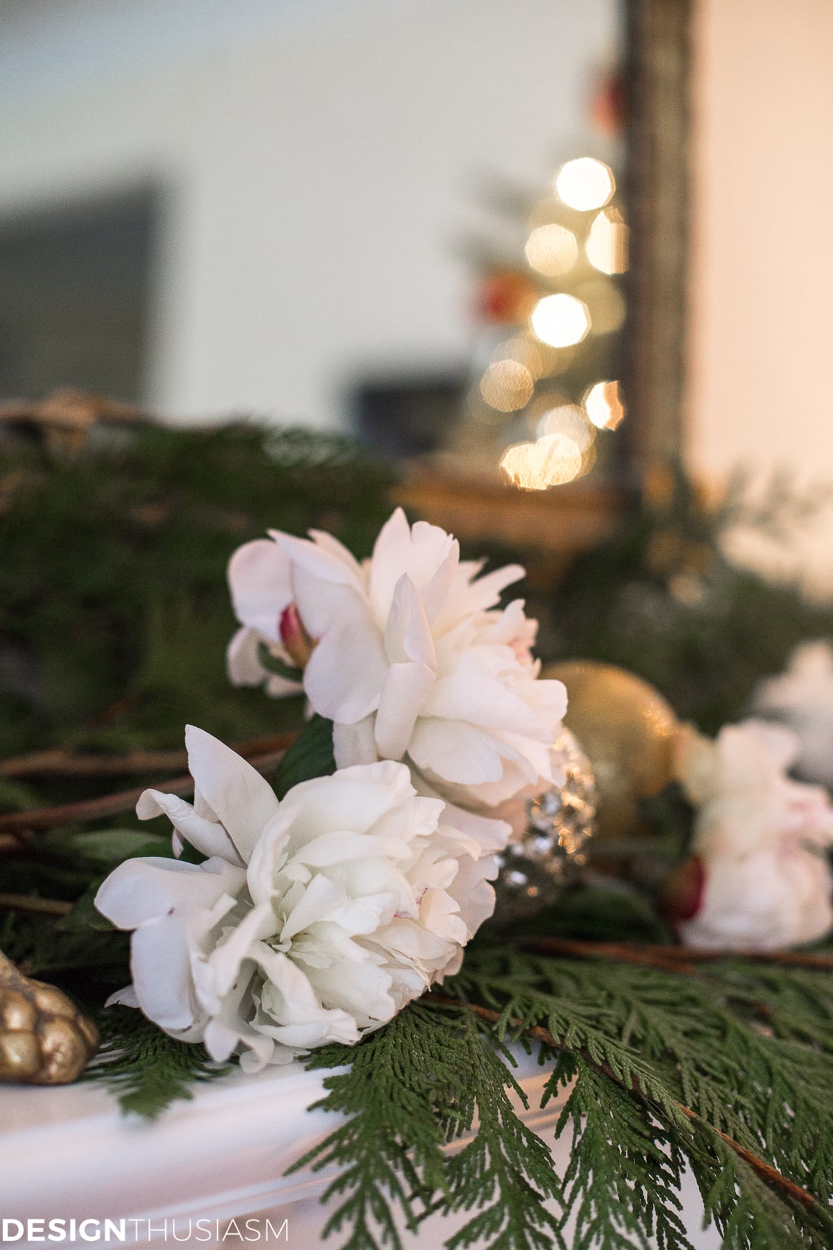 Adding Cheer to the Family Room with a Slim Christmas Tree - terilynadamsblog.com