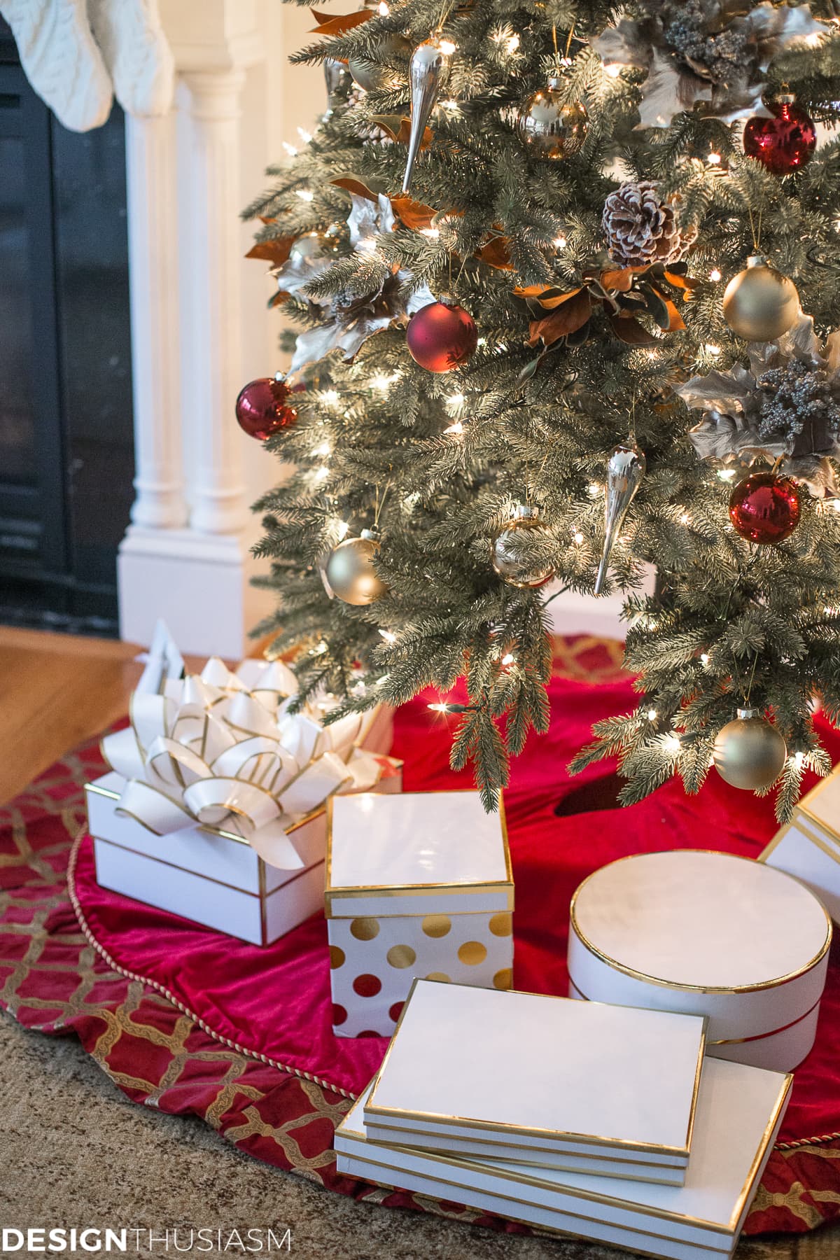 Adding Cheer to the Family Room with a Slim Christmas Tree - terilynadamsblog.com