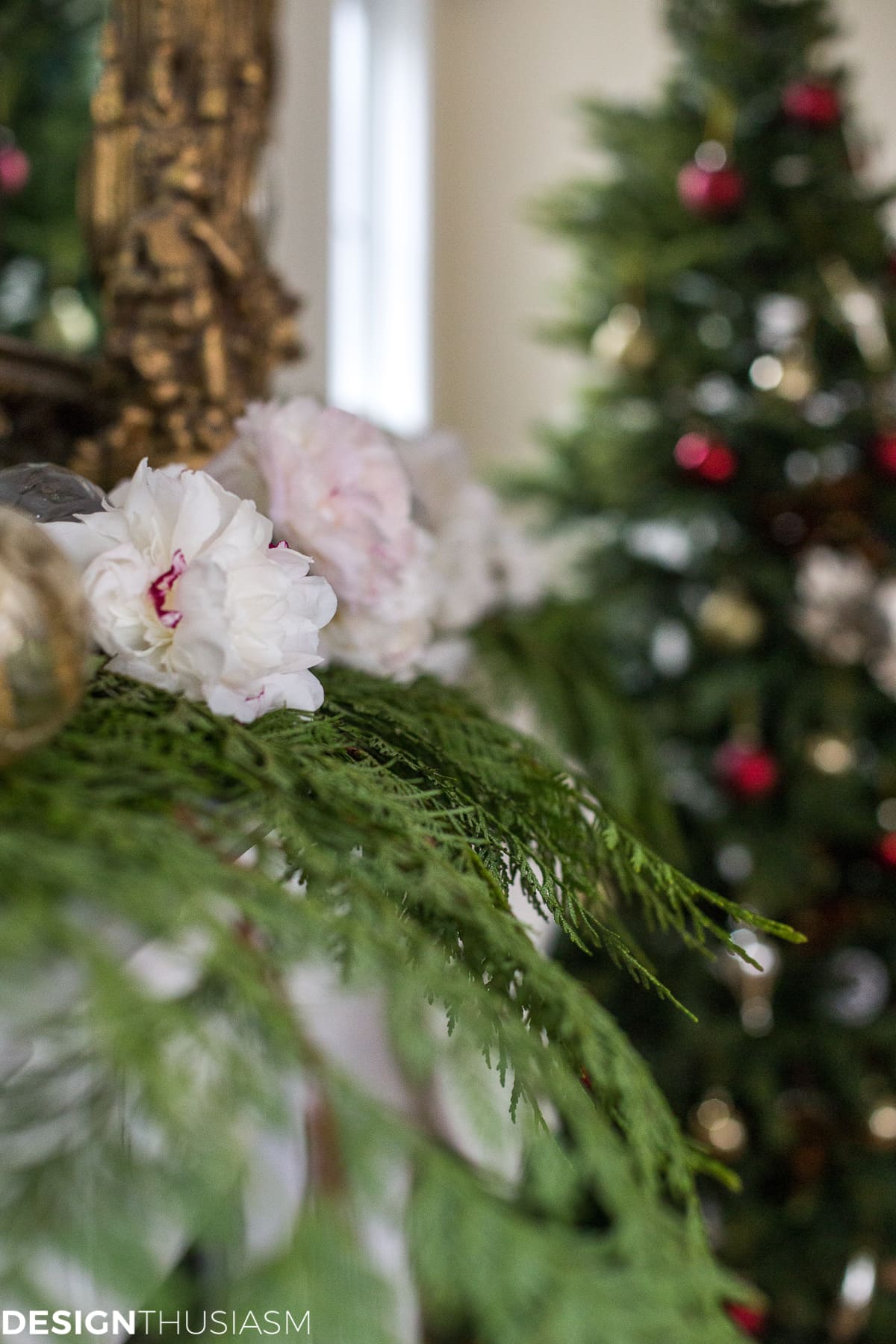 Adding Cheer to the Family Room with a Slim Christmas Tree - terilynadamsblog.com