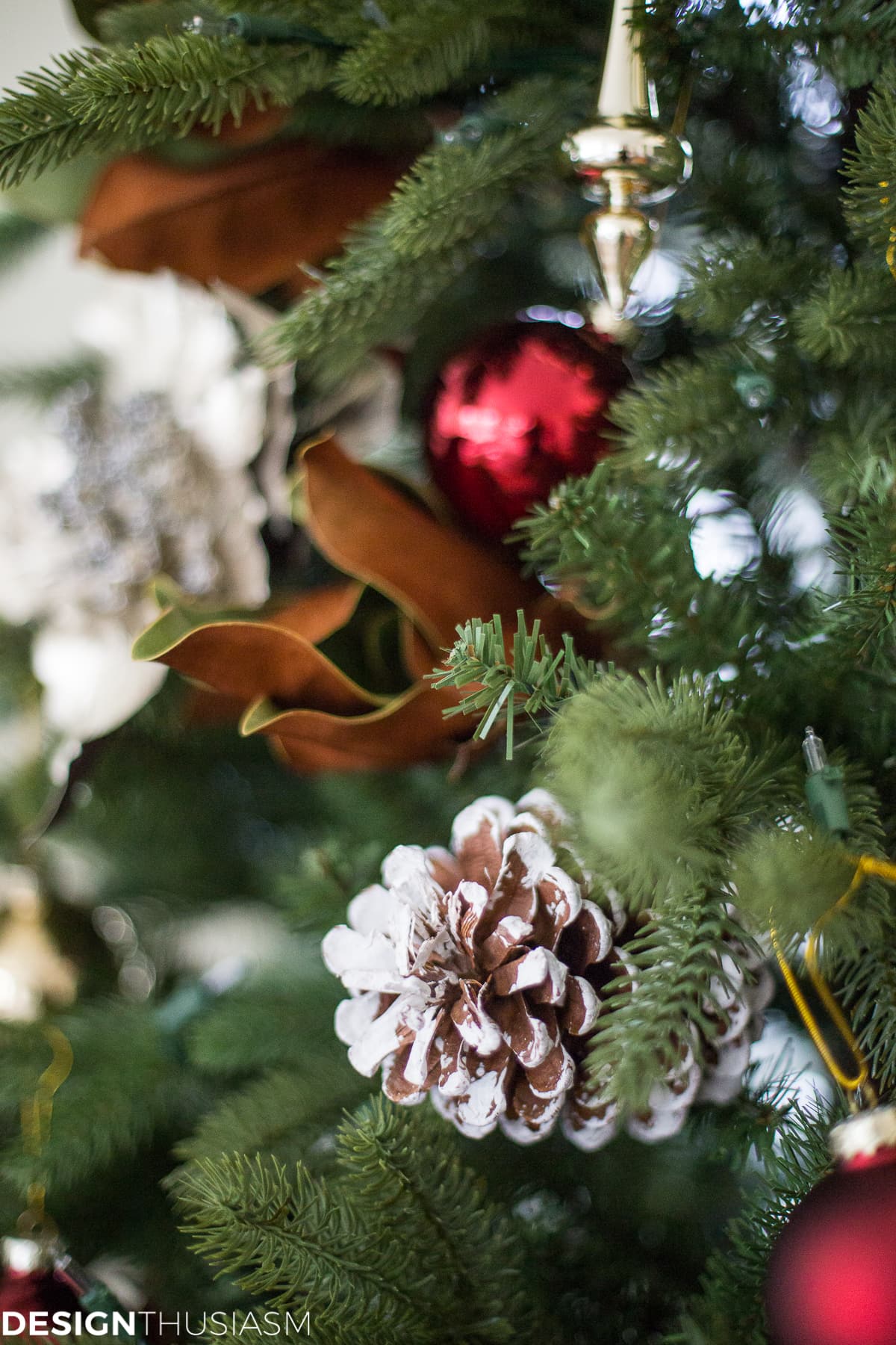 Adding Cheer to the Family Room with a Slim Christmas Tree - terilynadamsblog.com