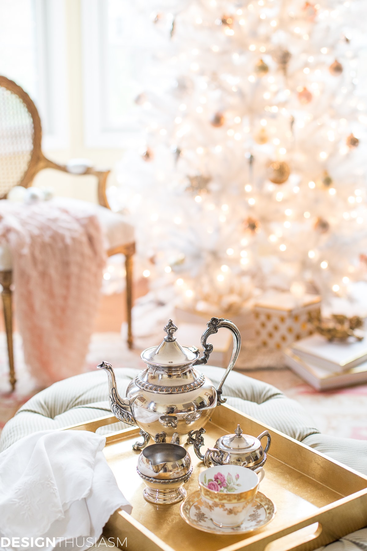 Complementing Your French Style With a White Christmas Tree - terilynadamsblog.com