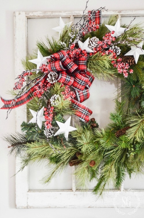 REPURPOSED WREATH-ready-for-Christmas-stonegableblog