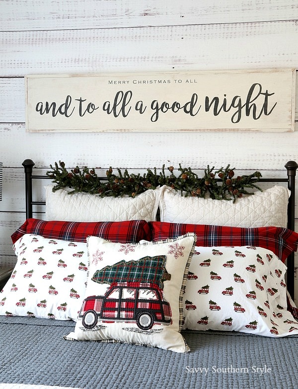 Christmas Farmhouse Style Bedroom