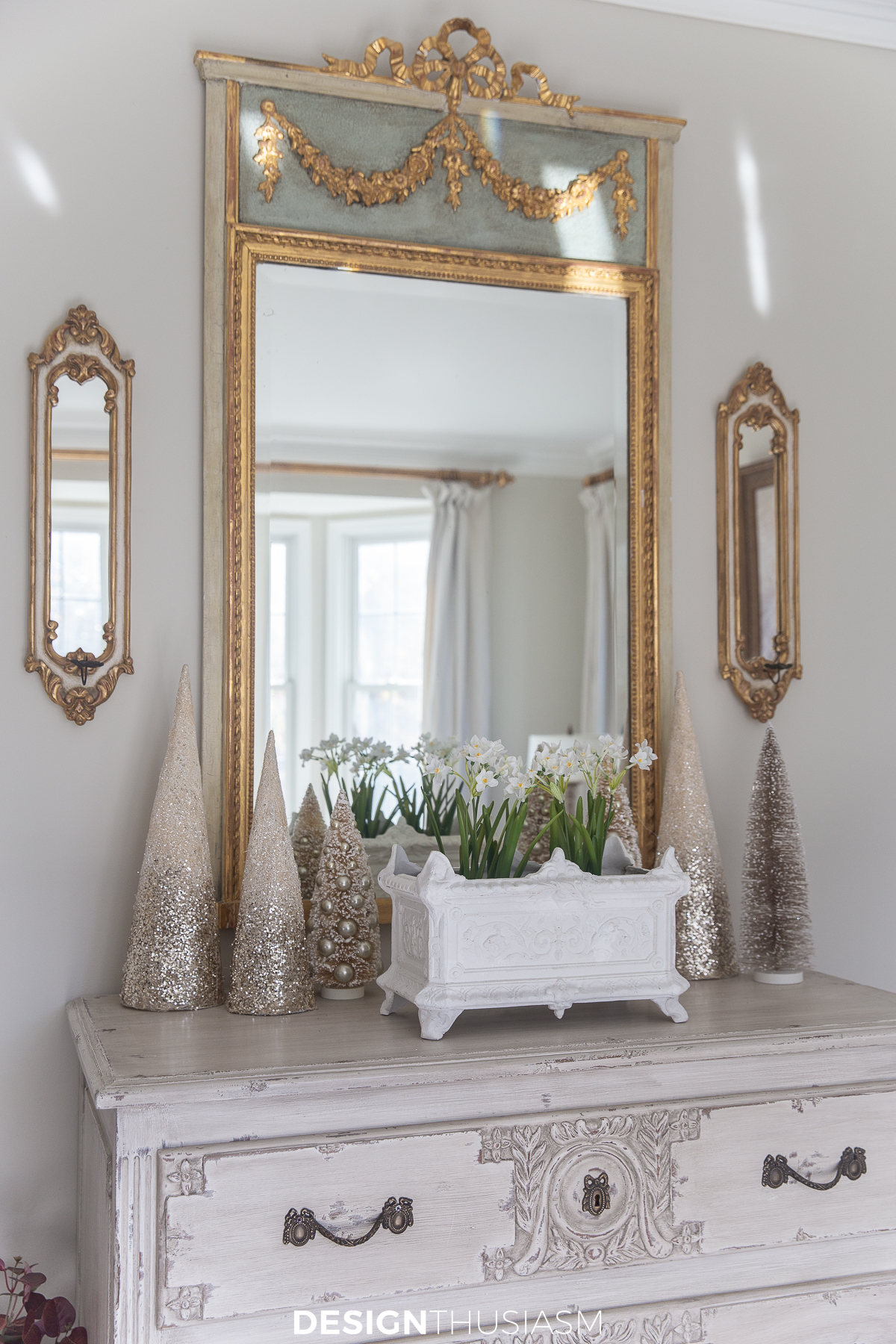 French Country holiday decor trumeau mirror