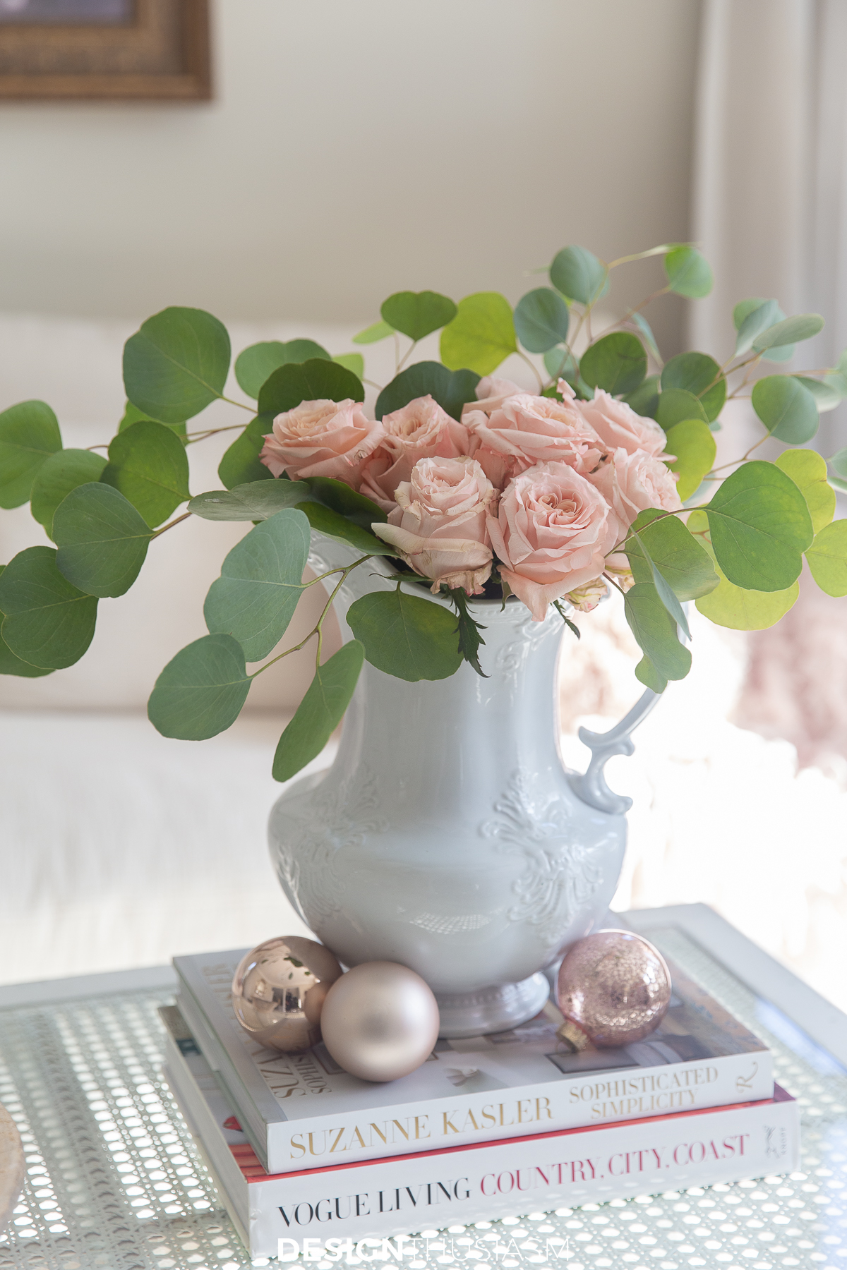 French Country holiday decor floral arrangement