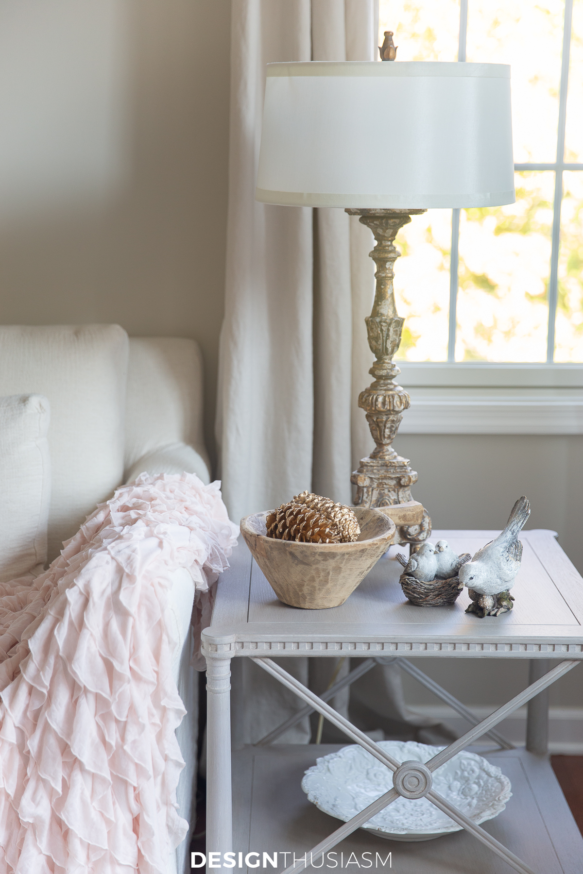French Country holiday decor side table
