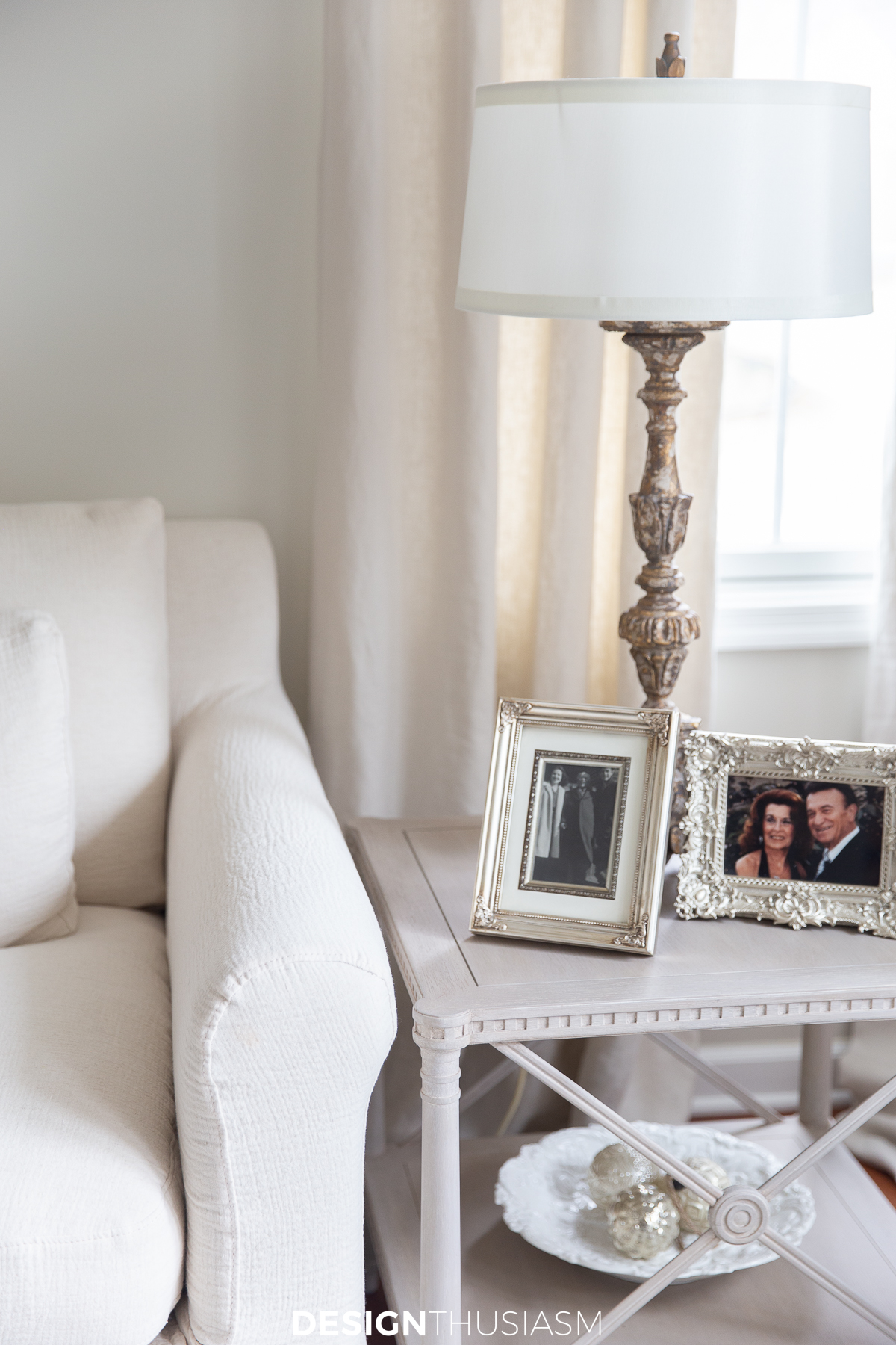 clean white winter decor after xmas