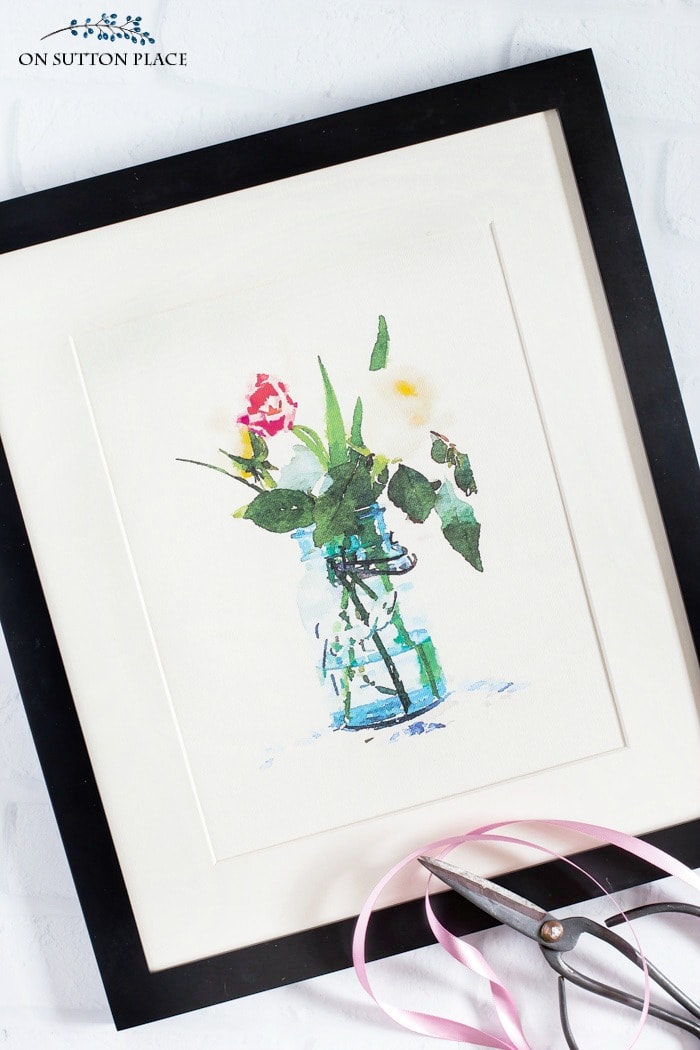 Blue Mason Jar Watercolor