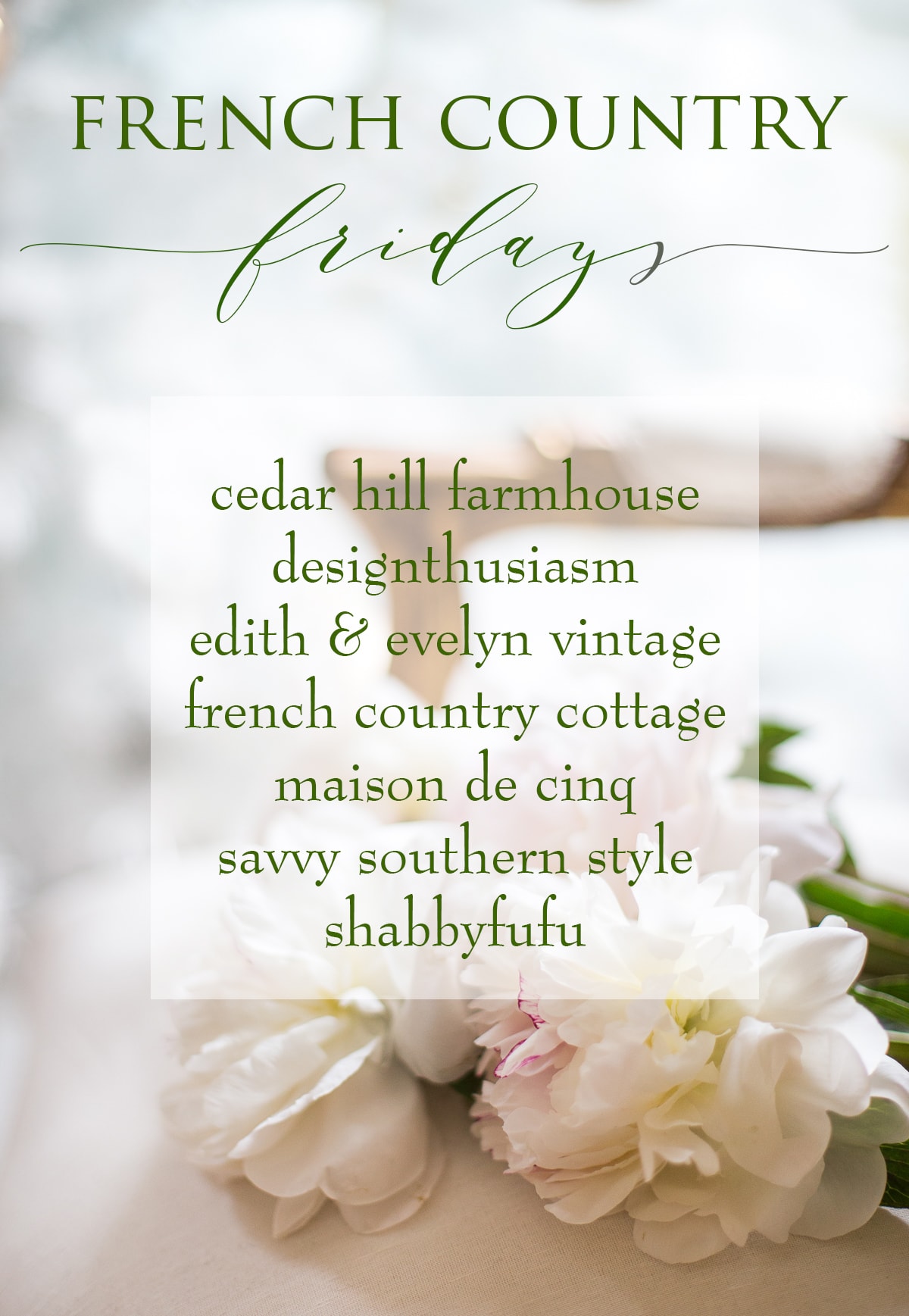 French Country Fridays logo - terilynadamsblog.com