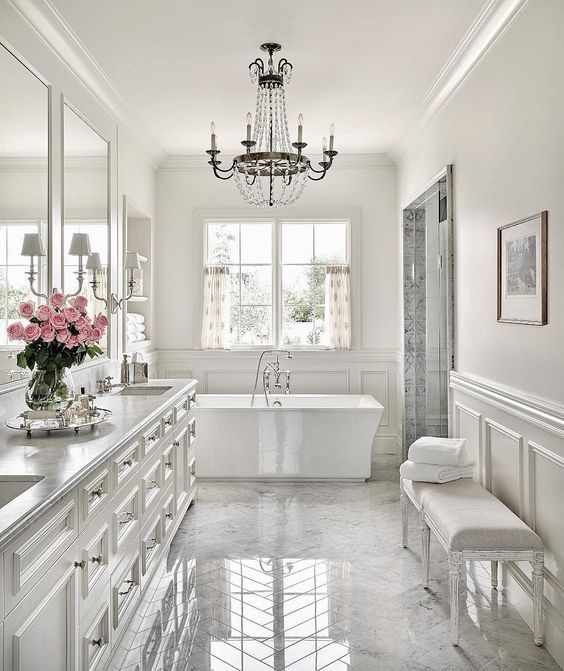 White master bath Inspiration - PHX Architecture