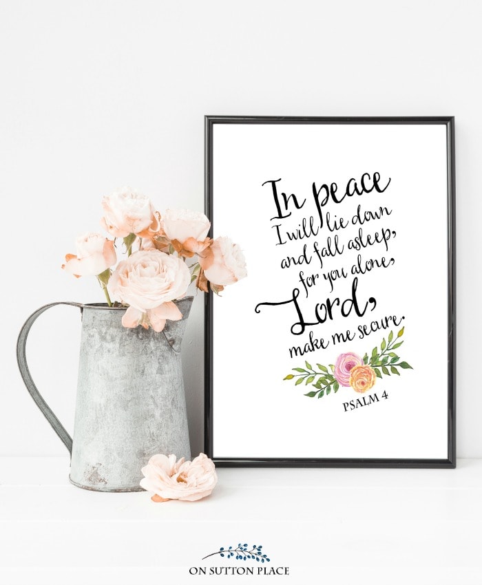 Psalm 4 Free Printable Wall Art by On Sutton Place