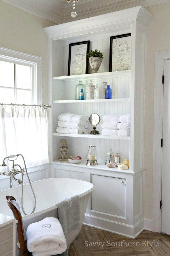 White master bath Inspiration - Savvy Southern Style 