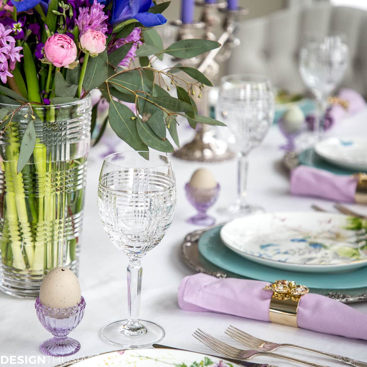 Soft spring colors Easter table - terilynadamsblog.com