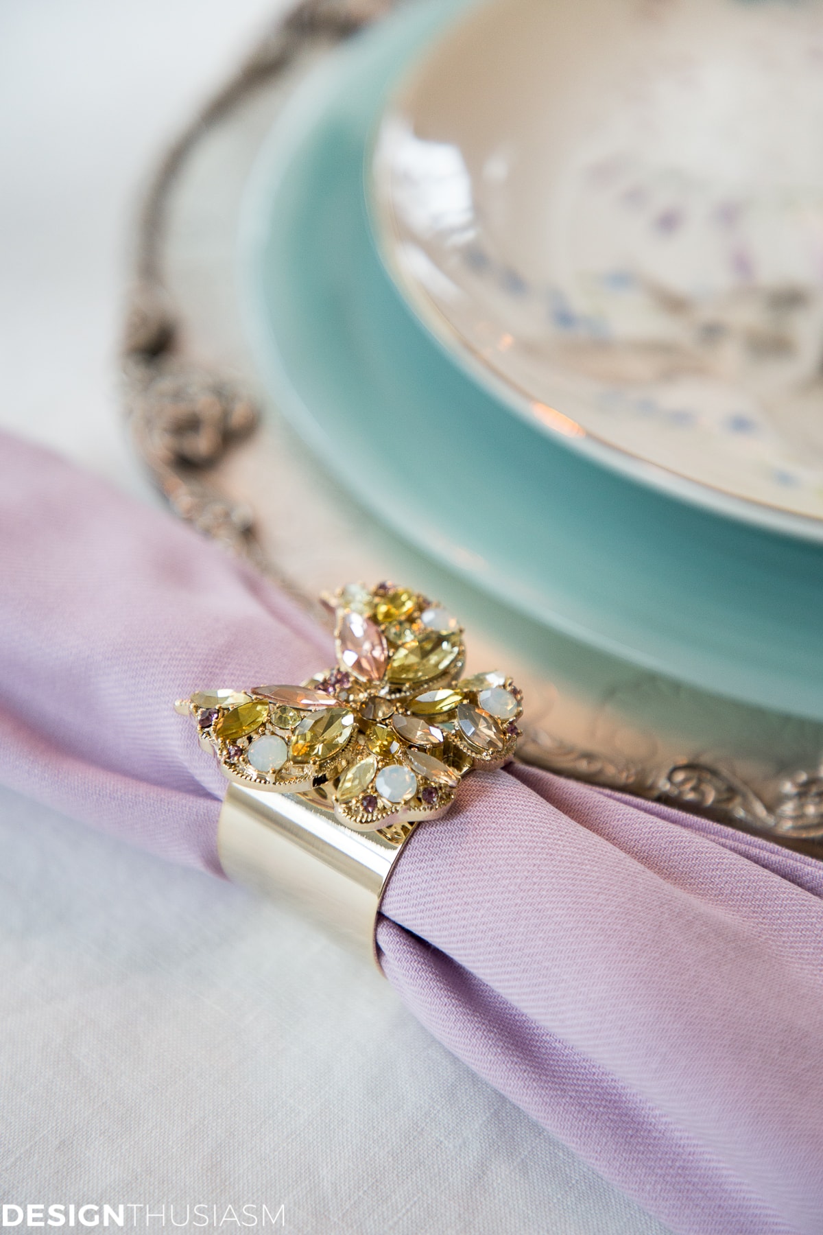 Soft spring colors Easter table - terilynadamsblog.com