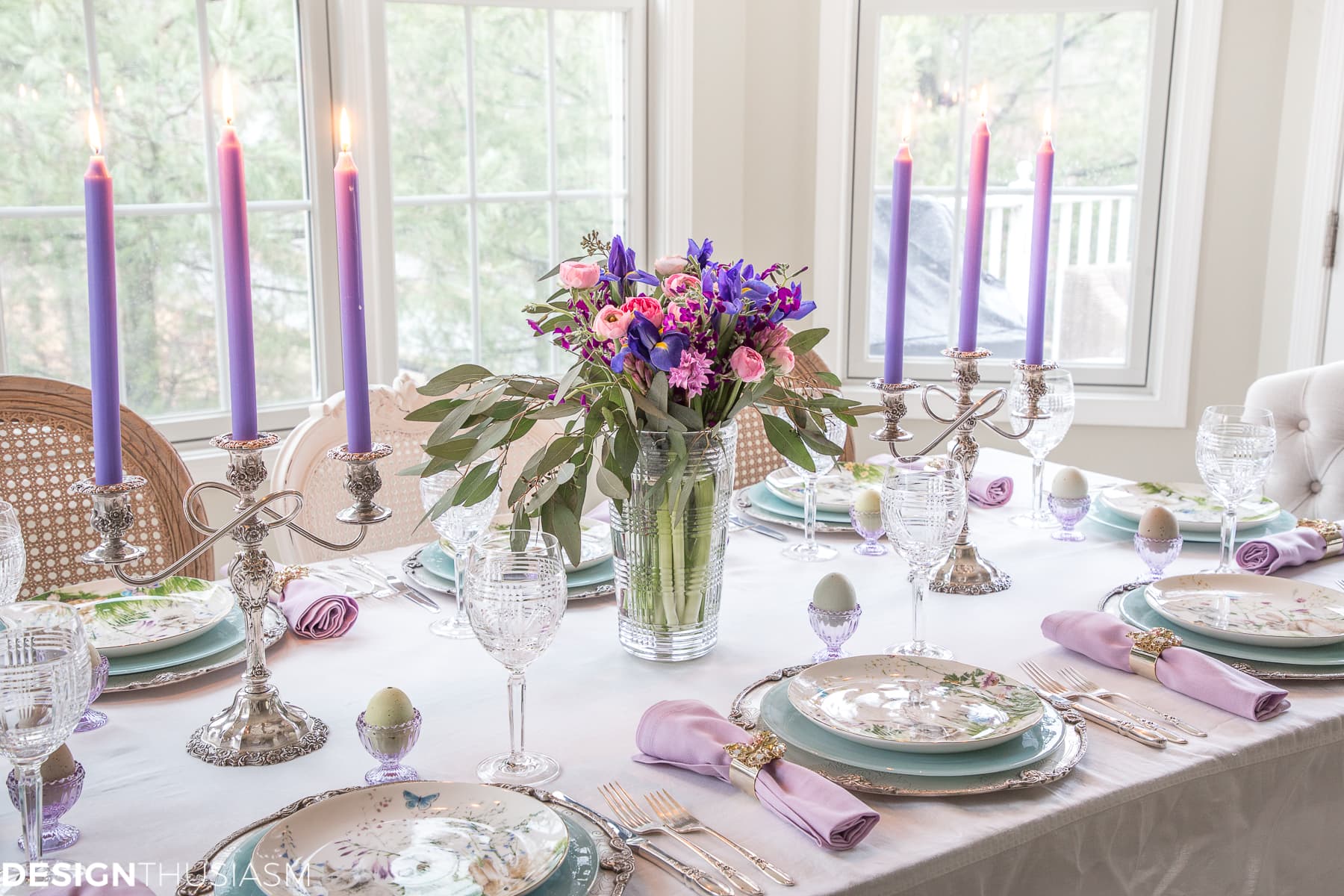 Soft spring colors Easter table - terilynadamsblog.com