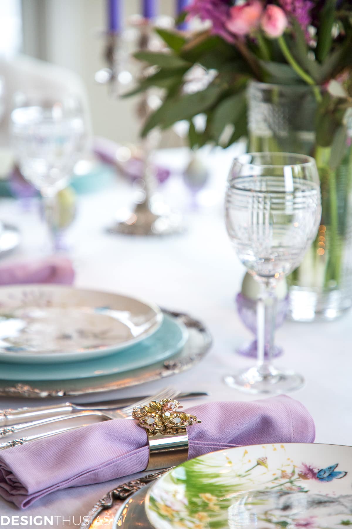 Soft spring colors Easter table - terilynadamsblog.com