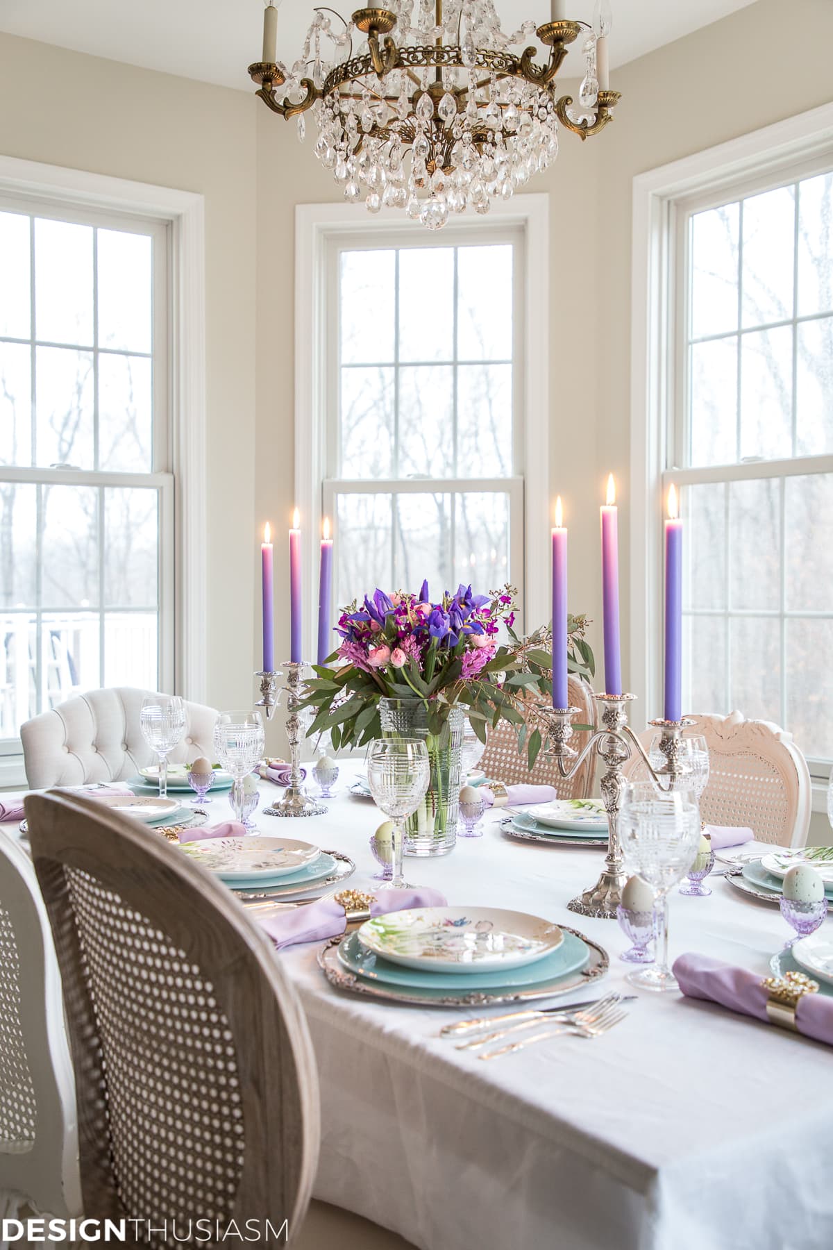 Soft spring colors Easter table - terilynadamsblog.com