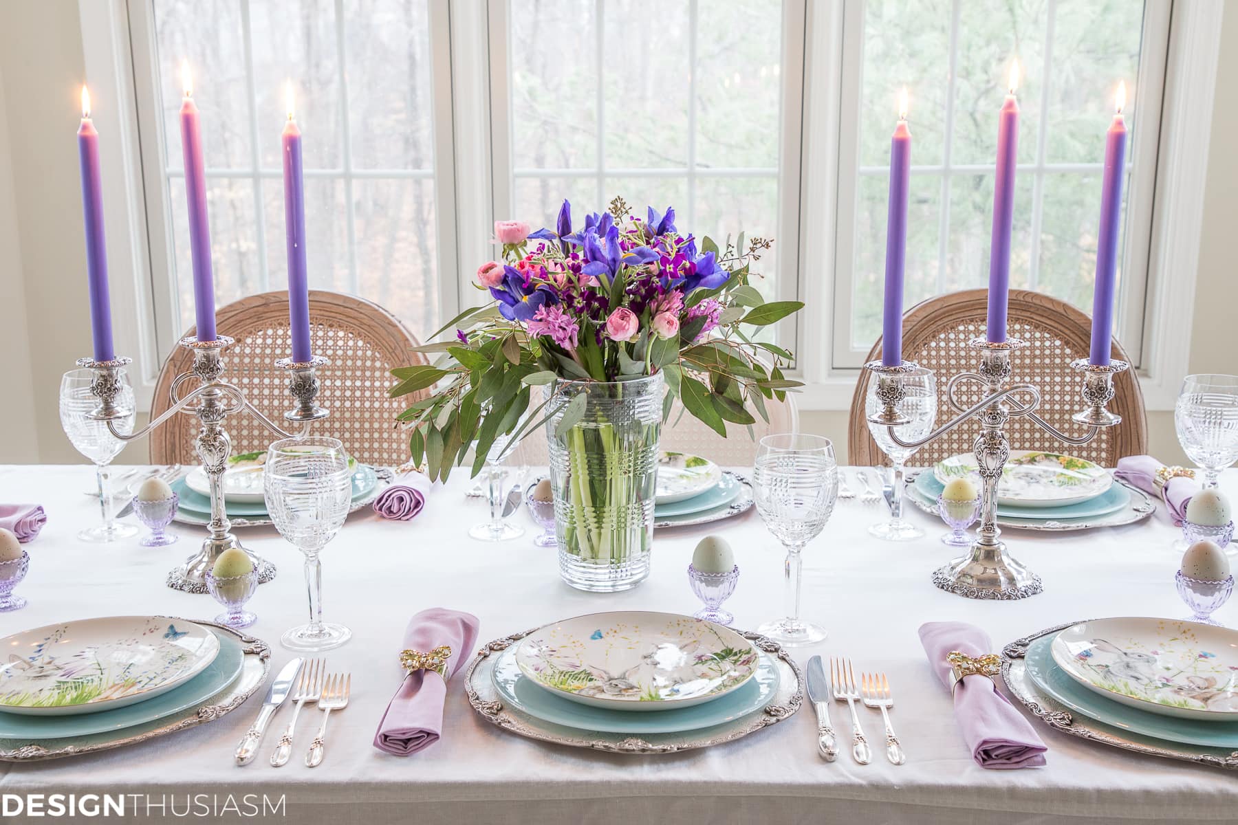 Soft spring colors Easter table - terilynadamsblog.com