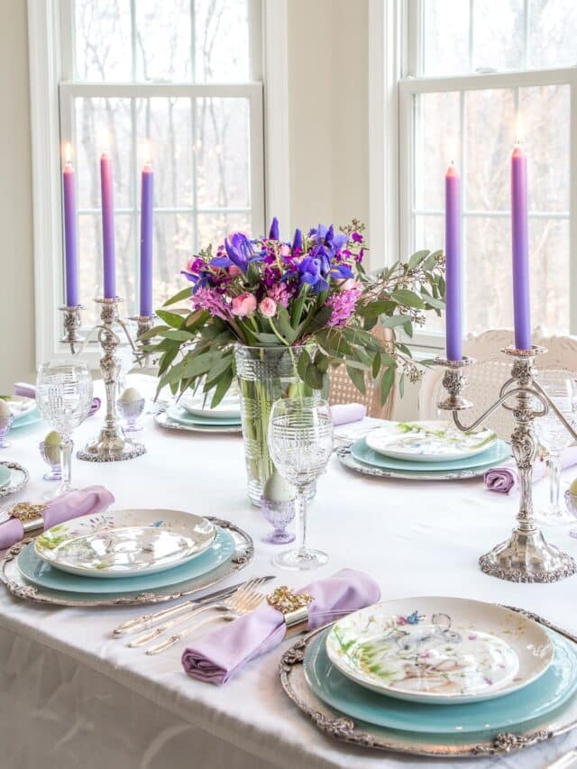 Soft spring colors Easter table - terilynadamsblog.com