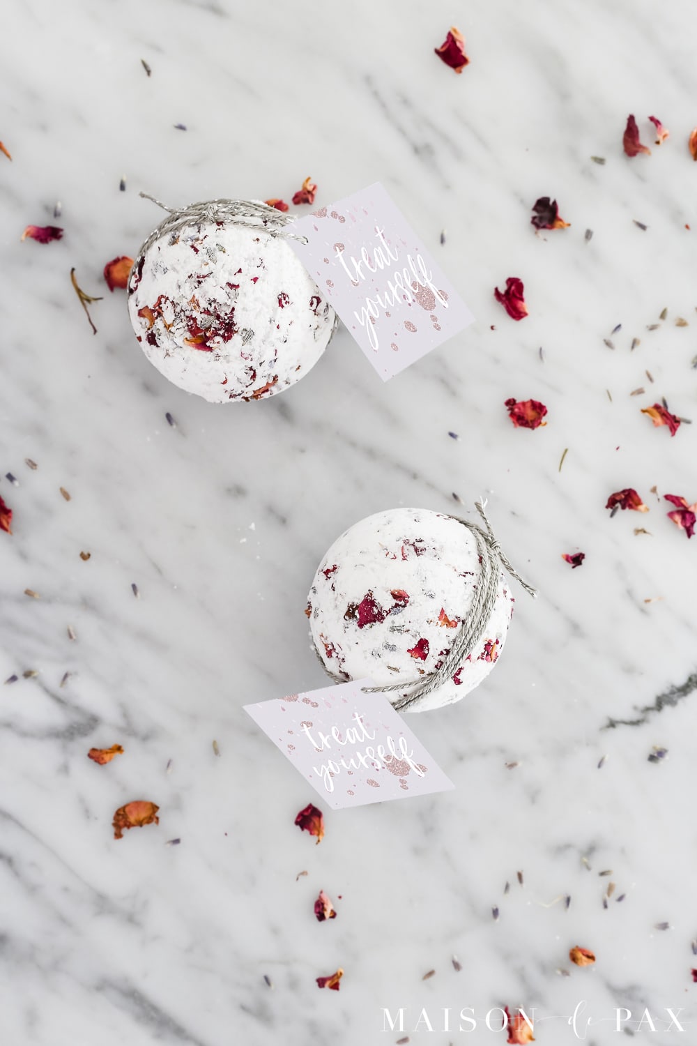 lavender rose bath bombs with free printable
